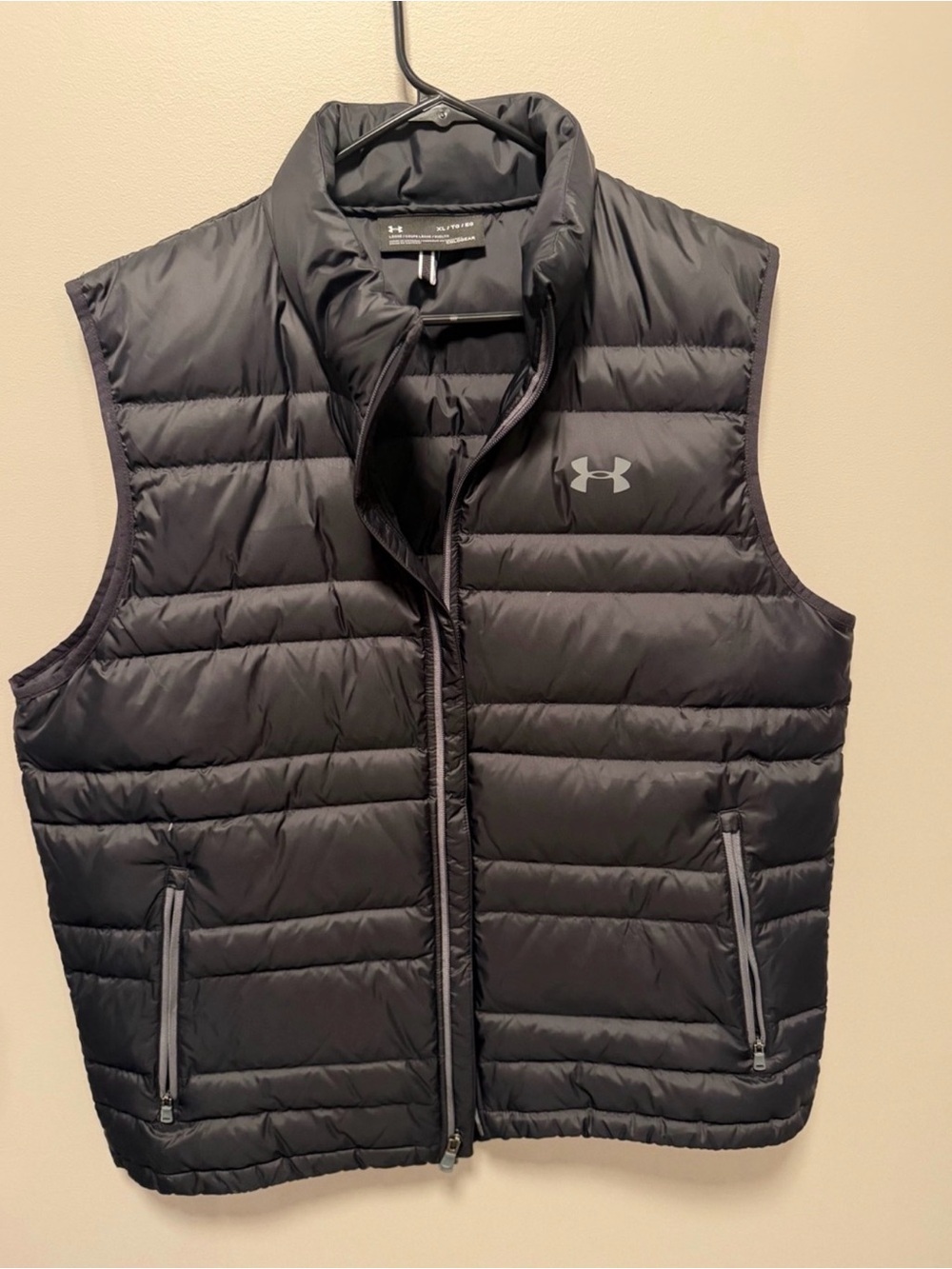 Under Armour Black Quilted Puffer Vest with Logo